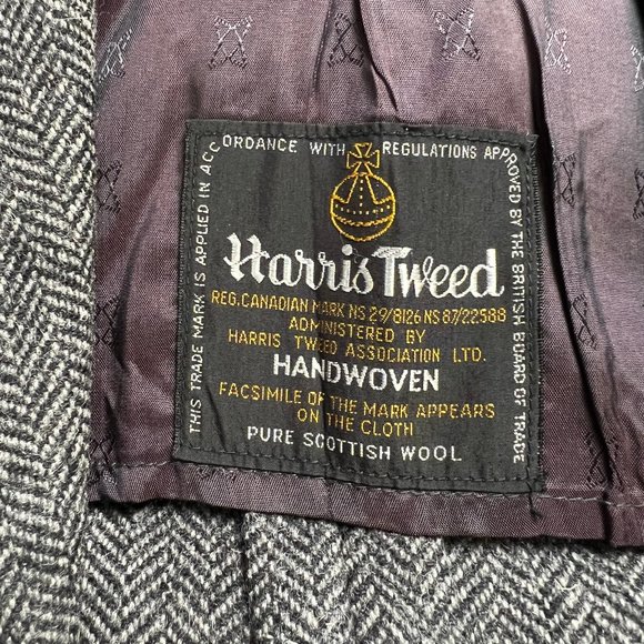 Vintage Union Made Hand Woven Scottish Harris Tweed Wool Oversized Blazer Jacket - Picture 4 of 5